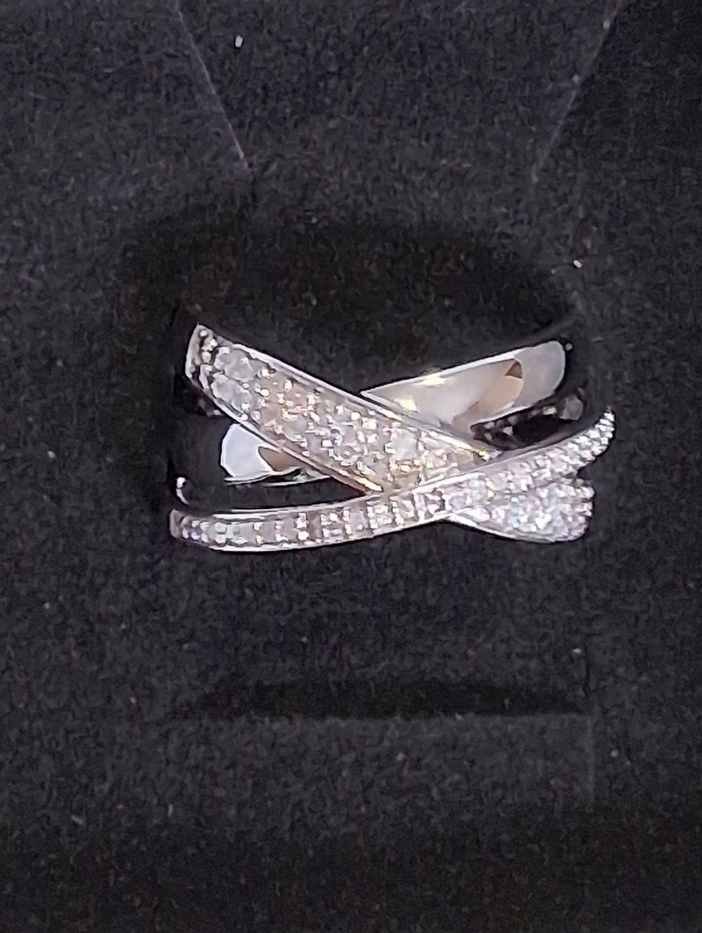 Diamond Ring Ser in Solid 925 ss Sz 7